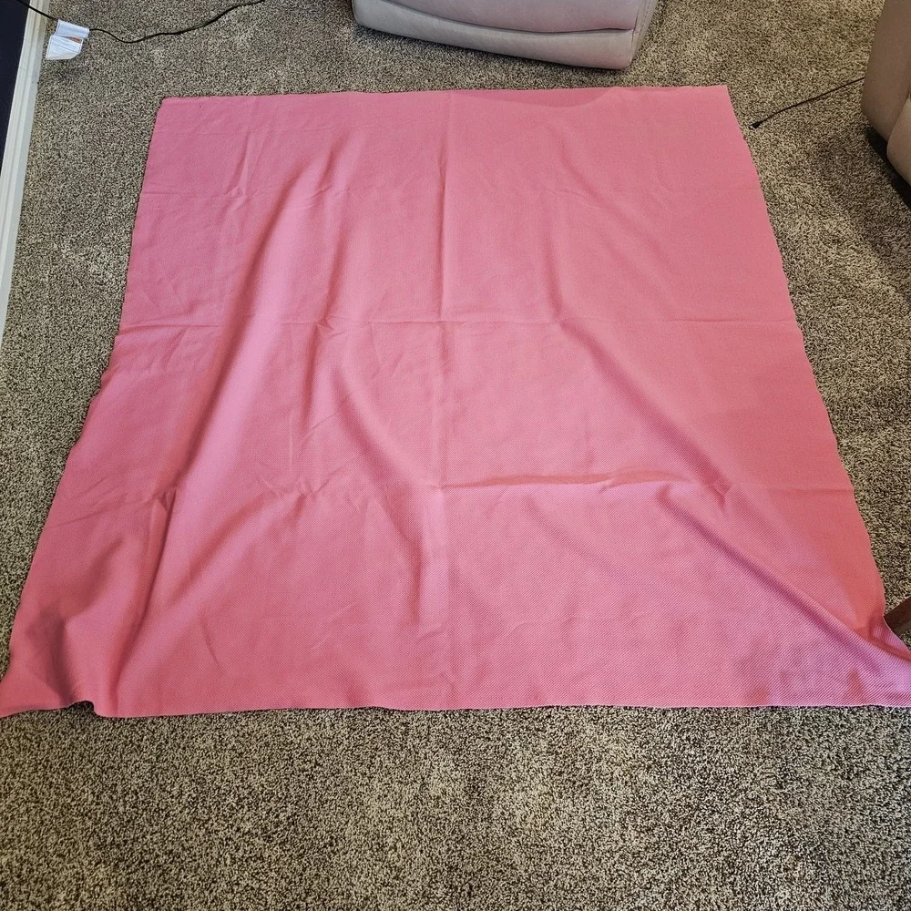 1980s Vintage Bubble Gum Pink Polyester Fabric 1.5 Yards × 61
